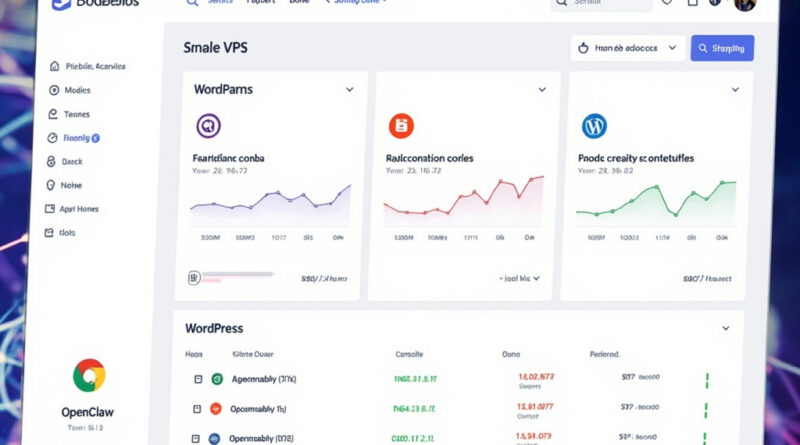 Hostinger VPS dashboard showing OpenClaw n8n and WordPress running on a single server