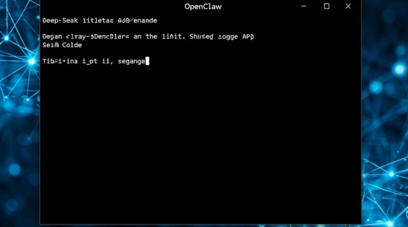 OpenClaw terminal showing DeepSeek API integration configuration