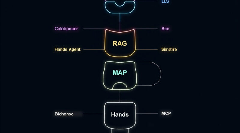 Diagram showing how LLM, RAG, MCP, and AI Agents work together in a self-hosted AI stack