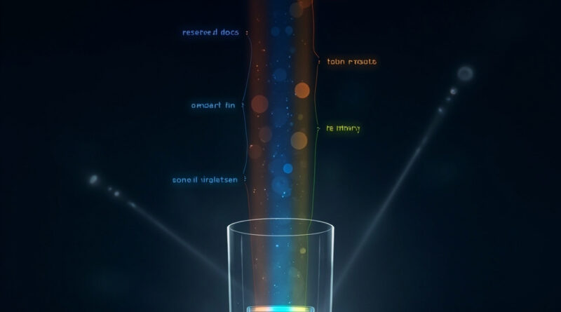 An abstract visualization of an AI context window showing data streams being filtered through a central processor.