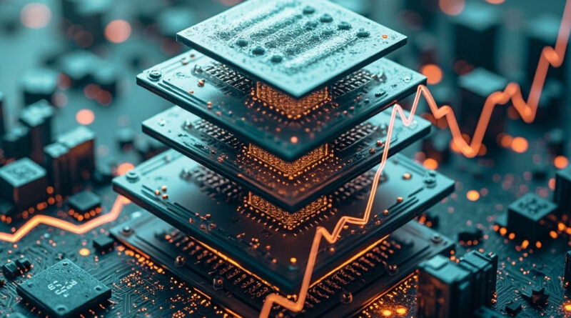 Abstract visualization of GPU racks representing AI compute economics